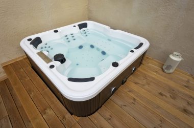 Jacuzzi  on wooden floor in a house, France